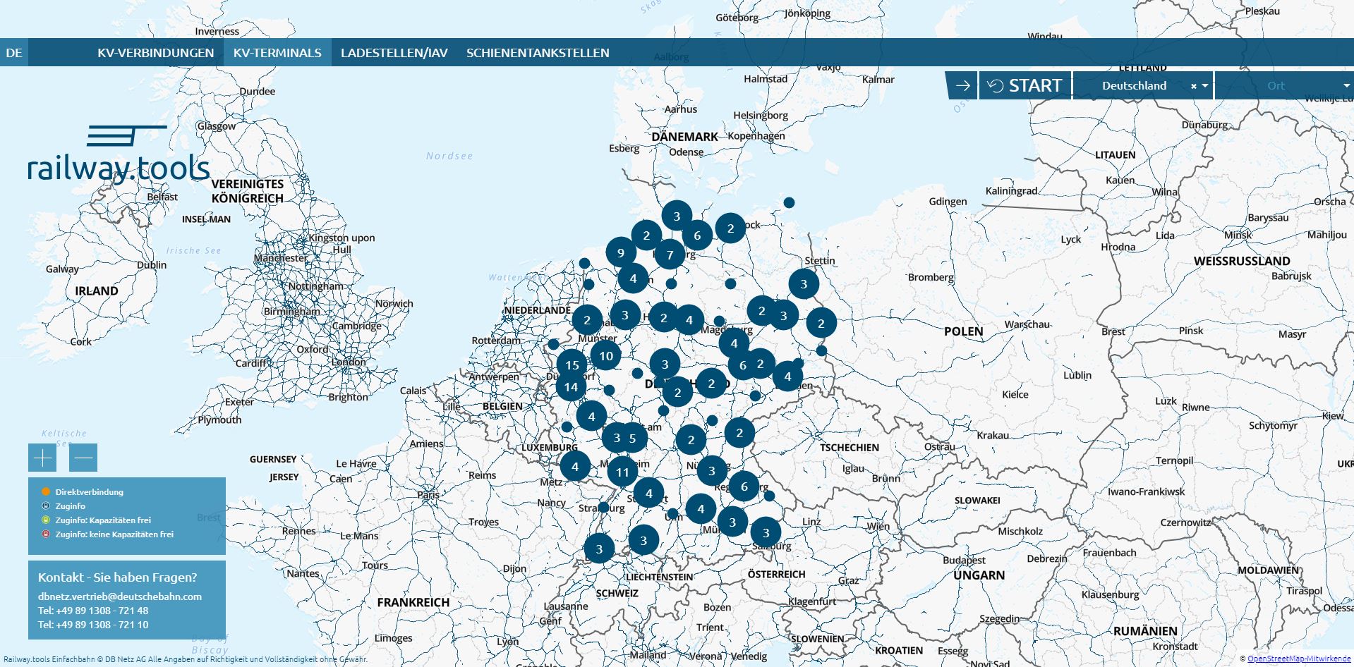 Screenshot aus der interaktiven Karte railway.tools